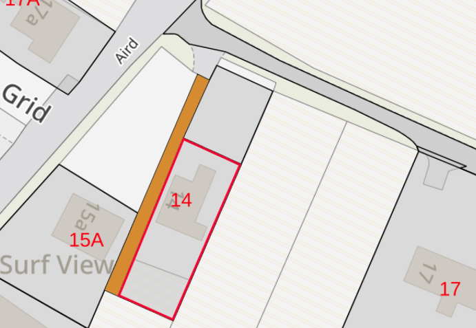 14 Aird Tong, Title plan